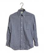 BROOKS BROTHERSブルックスブラザーズ）の古着「【古着】ボタンダウンシャツ　長袖シャツ　USA製　アメリカ製　チェック　グリーンタグ」｜ネイビー×ホワイト