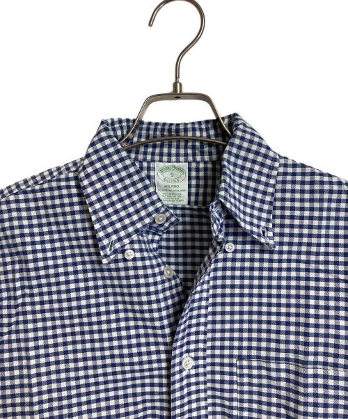 BROOKS BROTHERS（ブルックスブラザーズ）BROOKS BROTHERS (ブルックスブラザーズ) 【古着】ボタンダウンシャツ　長袖シャツ　USA製　アメリカ製　チェック　グリーンタグ ネイビー×ホワイト サイズ:Sの古着・服飾アイテム