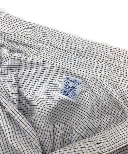 BROOKS BROTHERS（ブルックスブラザーズ）BROOKS BROTHERS (ブルックスブラザーズ) 【古着】90’Sボタンダウンシャツ　長袖シャツ　チェック　90年代 USA製 ホワイト×ブルー サイズ:16 1/2−5の古着・服飾アイテム