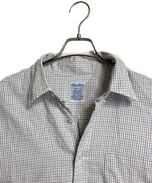 BROOKS BROTHERS（ブルックスブラザーズ）BROOKS BROTHERS (ブルックスブラザーズ) 【古着】90’Sボタンダウンシャツ　長袖シャツ　チェック　90年代 USA製 ホワイト×ブルー サイズ:16 1/2−5の古着・服飾アイテム