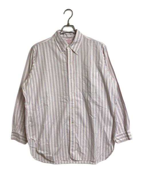 BROOKS BROTHERS（ブルックスブラザーズ）BROOKS BROTHERS (ブルックスブラザーズ) 【古着】60’S~70’Sボタンダウンシャツ　Makers 6ボタン　ラウンドカット　トリコロール　ストライプ　60年代　70年代 トリコロールカラー サイズ:17−4の古着・服飾アイテム