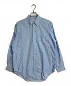 BROOKS BROTHERSブルックスブラザーズ）の古着「【古着】60’S~70’Sボタンダウンシャツ　Makers 6ボタン　ラウンドカット　ストライプ　60年代　70年代」｜スカイブルー