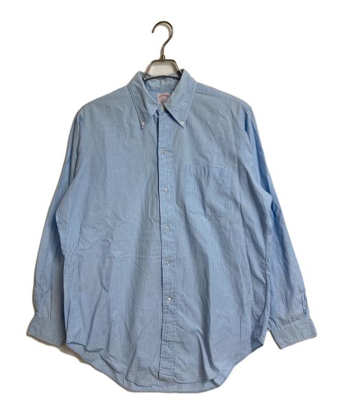 BROOKS BROTHERS（ブルックスブラザーズ）BROOKS BROTHERS (ブルックスブラザーズ) 【古着】60’S~70’Sボタンダウンシャツ　Makers 6ボタン　ラウンドカット　ストライプ　60年代　70年代 スカイブルー サイズ:16−3の古着・服飾アイテム