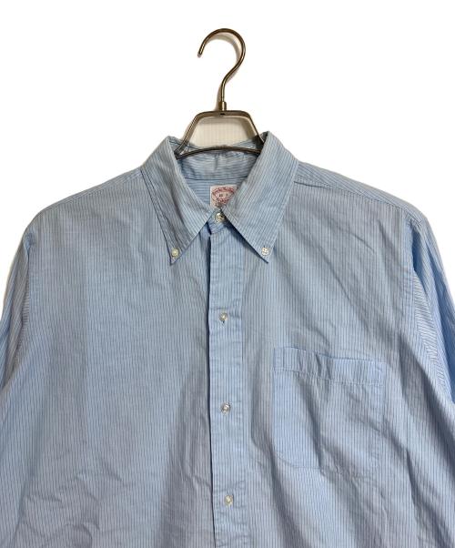 BROOKS BROTHERS（ブルックスブラザーズ）BROOKS BROTHERS (ブルックスブラザーズ) 【古着】60’S~70’Sボタンダウンシャツ　Makers 6ボタン　ラウンドカット　ストライプ　60年代　70年代 スカイブルー サイズ:16−3の古着・服飾アイテム