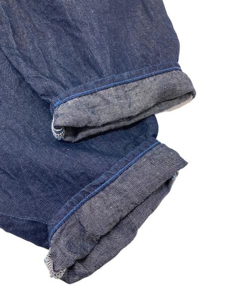 caqu（サキュウ）caqu (サキュウ) FSリネンバレルパンツ　コットンリネンパンツ　日本製 インディゴ rince サイズ:1の古着・服飾アイテム