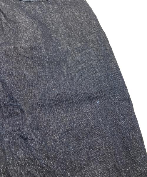 caqu（サキュウ）caqu (サキュウ) FSリネンバレルパンツ　コットンリネンパンツ　日本製 インディゴ rince サイズ:1の古着・服飾アイテム