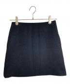 Spick and Spanスピックアンドスパン）の古着「メルトンAラインミニスカート　ミニスカート　日本製」｜ブラック