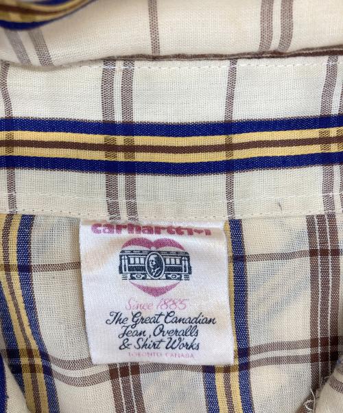 CarHartt（カーハート）CarHartt (カーハート) 【古着】60’S～70’S チェックウエスタンシャツ イエロー サイズ:不明の古着・服飾アイテム