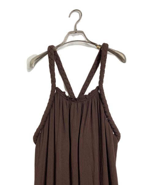 Ameri（アメリ）Ameri (アメリ) THICK CORD CUT DRESS キャミワンピース　シックコードカットドレスキャミワンピース　ロングワンピース　マキシワンピース　コードカットドレス ブラウン サイズ:Sの古着・服飾アイテム
