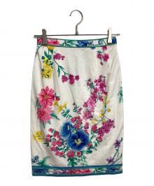 LEONARD（レオナール）の古着「フラワープリントスカート　ミディスカート」｜マルチカラー