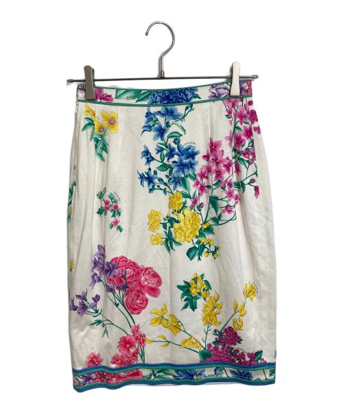 LEONARD（レオナール）LEONARD (レオナール) フラワープリントスカート　ミディスカート マルチカラー サイズ:ウエスト69cmの古着・服飾アイテム