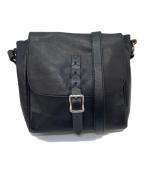 SOMES SADDLEソメスサドル）の古着「レザーショルダーバッグ」｜ブラック