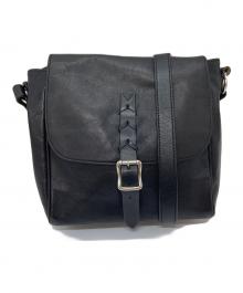 SOMES SADDLE（ソメスサドル）の古着「レザーショルダーバッグ」｜ブラック