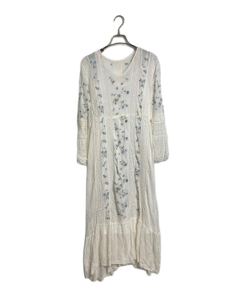 GRACE CONTINENTAL（（グレースコンチネンタル）GRACE CONTINENTAL (（グレースコンチネンタル) 小花刺繍ニットワンピース アイボリー サイズ:36の古着・服飾アイテム