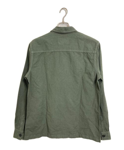 DIESEL（ディーゼル）DIESEL (ディーゼル) リネン混シャツ　長袖シャツ　麻 オリーブ サイズ:Mの古着・服飾アイテム
