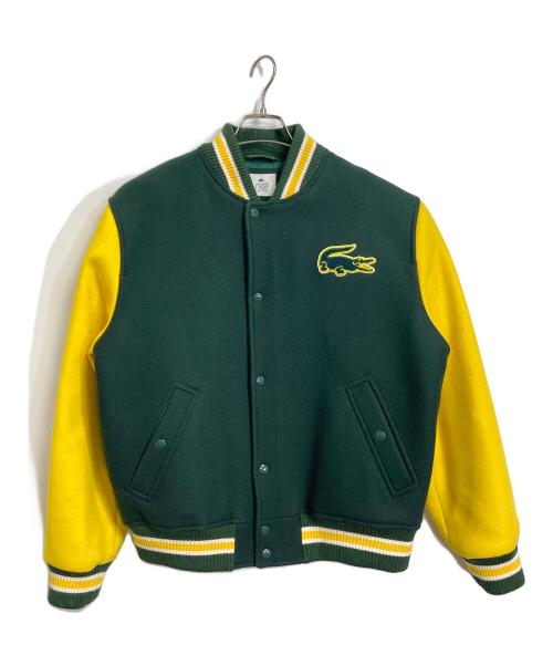 LACOSTE LIVE（ラコステライブ）LACOSTE LIVE (ラコステライブ) ツートーンウールブレンドバーシティジャケット　アウター グリーン サイズ:US Mの古着・服飾アイテム