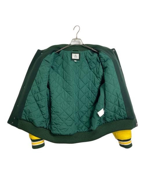 LACOSTE LIVE（ラコステライブ）LACOSTE LIVE (ラコステライブ) ツートーンウールブレンドバーシティジャケット　アウター グリーン サイズ:US Mの古着・服飾アイテム