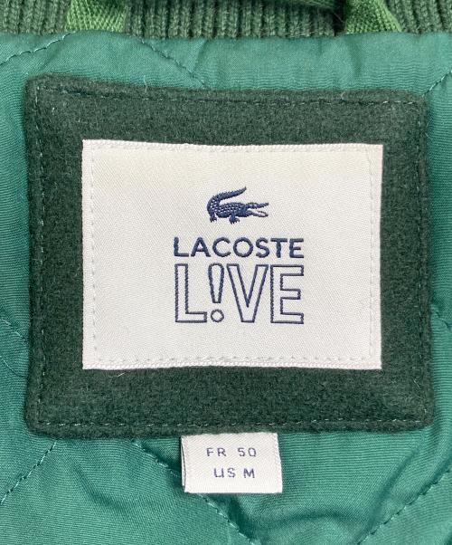LACOSTE LIVE（ラコステライブ）LACOSTE LIVE (ラコステライブ) ツートーンウールブレンドバーシティジャケット　アウター グリーン サイズ:US Mの古着・服飾アイテム