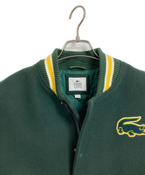 LACOSTE LIVE（ラコステライブ）LACOSTE LIVE (ラコステライブ) ツートーンウールブレンドバーシティジャケット　アウター グリーン サイズ:US Mの古着・服飾アイテム