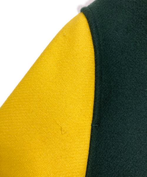 LACOSTE LIVE（ラコステライブ）LACOSTE LIVE (ラコステライブ) ツートーンウールブレンドバーシティジャケット　アウター グリーン サイズ:US Mの古着・服飾アイテム