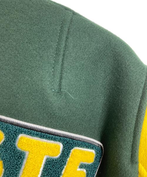 LACOSTE LIVE（ラコステライブ）LACOSTE LIVE (ラコステライブ) ツートーンウールブレンドバーシティジャケット　アウター グリーン サイズ:US Mの古着・服飾アイテム