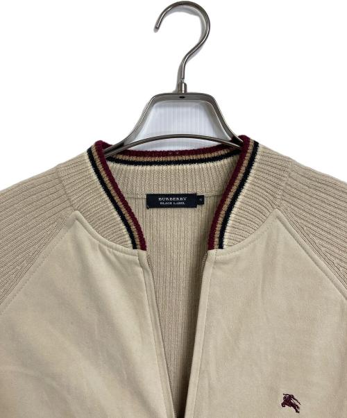 BURBERRY BLACK LABEL（バーバリーブラックレーベル）BURBERRY BLACK LABEL (バーバリーブラックレーベル) 裏ノバ ニット切替 ジャケット　ジップニットジャケット　 ベージュ サイズ:3の古着・服飾アイテム