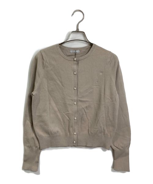 BEATRICE（ベアトリス）BEATRICE (ベアトリス) パールカーディガン ベージュ サイズ:M 未使用品の古着・服飾アイテム