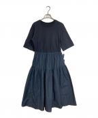 BLUE FRONCEブルーフォンセ）の古着「ドッキングワンピース ロングワンピース」｜ブラック×ネイビー
