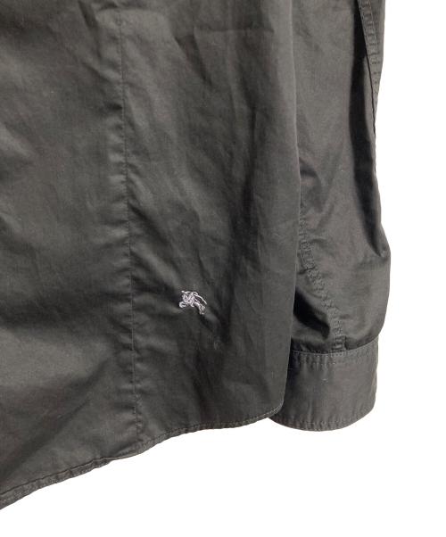 BURBERRY BLACK LABEL（バーバリーブラックレーベル）BURBERRY BLACK LABEL (バーバリーブラックレーベル) ホース刺繍シャツ　長袖シャツ　コットンシャツ ブラック サイズ:3の古着・服飾アイテム