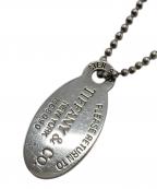 TIFFANY & Co.ティファニー）の古着「オーバルタグネックレス　プレートネックレス　ボールチェーン」｜シルバー