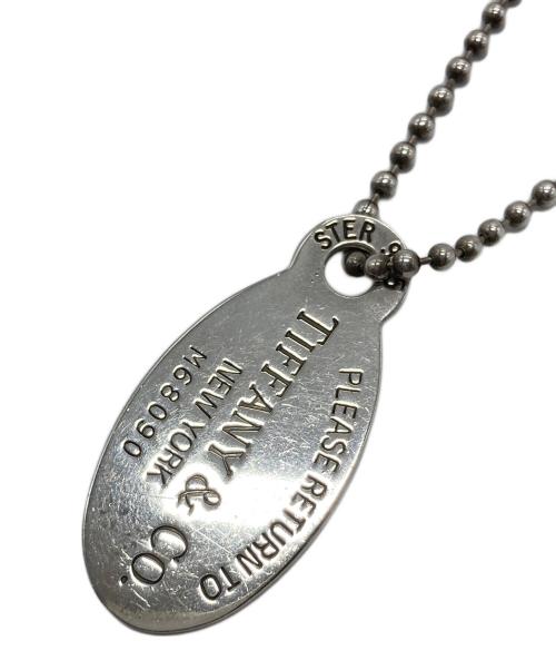 TIFFANY & Co.（ティファニー）TIFFANY & Co. (ティファニー) オーバルタグネックレス　プレートネックレス　ボールチェーン シルバー サイズ:実寸参照の古着・服飾アイテム