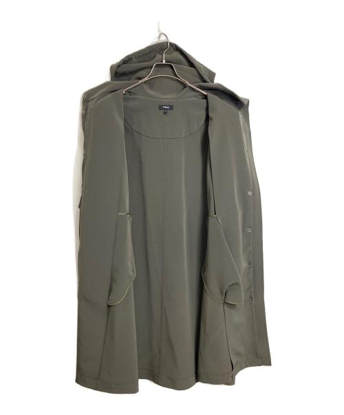 theory（セオリー）theory (セオリー) ミリタリーコート SYNTHETIC DOUBLE CLOTH MILITARY  アウター　ライトアウター　ロングコート　オーバーサイズ　日本製 グリーン サイズ:Pの古着・服飾アイテム