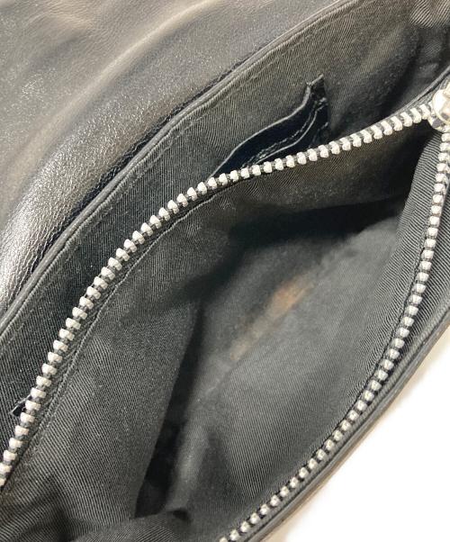 beautiful people（ビューティフルピープル）beautiful people (ビューティフルピープル) studs riders flap purse  スタッズライダースフラップパース　財布　ポーチ　ウォレット　ショルダーバッグ　ミニバッグ ブラック サイズ:実寸参照の古着・服飾アイテム