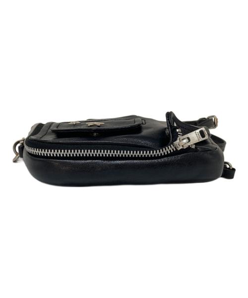 beautiful people（ビューティフルピープル）beautiful people (ビューティフルピープル) studs riders flap purse  スタッズライダースフラップパース　財布　ポーチ　ウォレット　ショルダーバッグ　ミニバッグ ブラック サイズ:実寸参照の古着・服飾アイテム