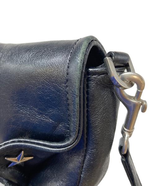 beautiful people（ビューティフルピープル）beautiful people (ビューティフルピープル) studs riders flap purse  スタッズライダースフラップパース　財布　ポーチ　ウォレット　ショルダーバッグ　ミニバッグ ブラック サイズ:実寸参照の古着・服飾アイテム