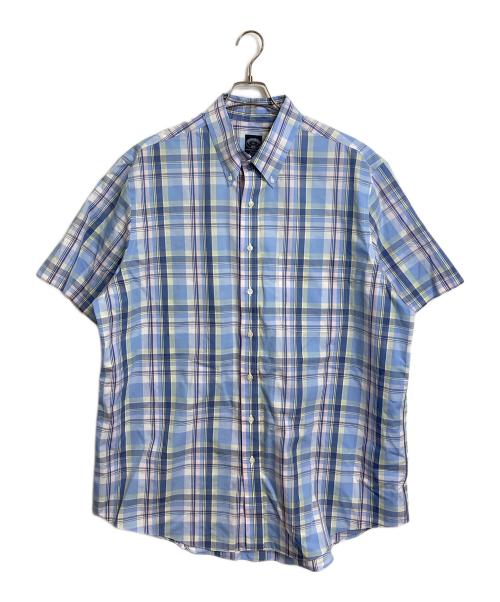 BROOKS BROTHERS（ブルックスブラザーズ）BROOKS BROTHERS (ブルックスブラザーズ) ボタンダウンシャツ　コットンシャツ　チェックシャツ スカイブルー サイズ:1XLTの古着・服飾アイテム