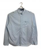 RALPH LAURENラルフローレン）の古着「【古着】裾ポニーボタンダウンシャツ　長袖シャツ　オーバーサイズ　スリランカ製」｜スカイブルー