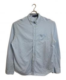 RALPH LAUREN（ラルフローレン）の古着「【古着】裾ポニーボタンダウンシャツ　長袖シャツ　オーバーサイズ　スリランカ製」｜スカイブルー