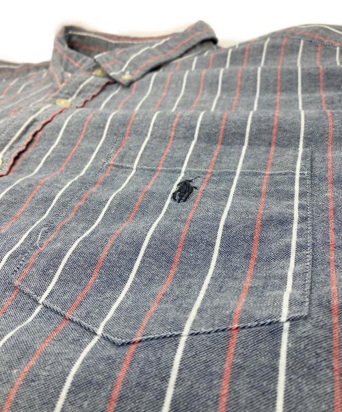 POLO RALPH LAUREN（ポロ・ラルフローレン）POLO RALPH LAUREN (ポロ・ラルフローレン) 【古着】ストライプシャツ　 USA製 ブルー サイズ:Lの古着・服飾アイテム