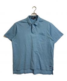 POLO RALPH LAUREN（ポロ・ラルフローレン）の古着「【古着】90’S裾ポニーポロシャツ　90年代 スリランカ製 袖ステッチ」｜スカイブルー