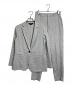 INDIVIインディヴィ）の古着「麻調セットアップスーツ　サマースーツ　パンツスーツ　ジャケット　パンツ　オフィスカジュアル　セレモニー　薄手スーツ　UVケア　接触冷感」｜グレー