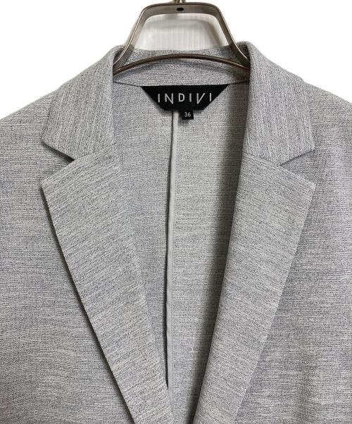 INDIVI（インディヴィ）INDIVI (インディヴィ) 麻調セットアップスーツ　サマースーツ　パンツスーツ　ジャケット　パンツ　オフィスカジュアル　セレモニー　薄手スーツ　UVケア　接触冷感 グレー サイズ:36の古着・服飾アイテム
