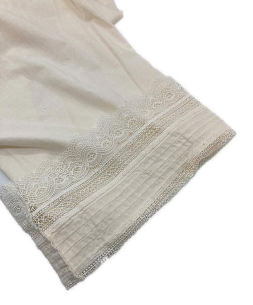 ne quittez pas（ヌキテパ）ne quittez pas (ヌキテパ) Cotton Linen Lace Pants  コットンリネンレースパンツ　裾レースパンツ　インド製 ベージュ サイズ:Mの古着・服飾アイテム