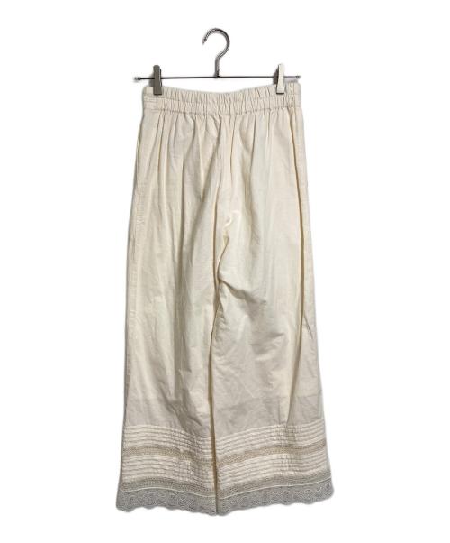 ne quittez pas（ヌキテパ）ne quittez pas (ヌキテパ) Cotton Linen Lace Pants  コットンリネンレースパンツ　裾レースパンツ　インド製 ベージュ サイズ:Mの古着・服飾アイテム