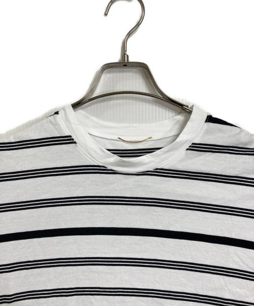 DEUXIEME CLASSE（ドゥーズィエム クラス）Deuxieme Classe (ドゥーズィエム クラス) Thrilling Stripe Tシャツボーダーカットソー　ロングスリーブカットソー　長袖カットソー　日本製 ホワイト×ブラック サイズ:実寸参照の古着・服飾アイテム