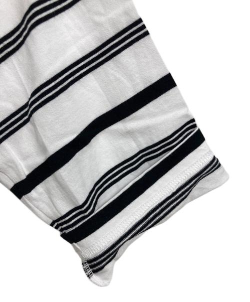 DEUXIEME CLASSE（ドゥーズィエム クラス）Deuxieme Classe (ドゥーズィエム クラス) Thrilling Stripe Tシャツボーダーカットソー　ロングスリーブカットソー　長袖カットソー　日本製 ホワイト×ブラック サイズ:実寸参照の古着・服飾アイテム