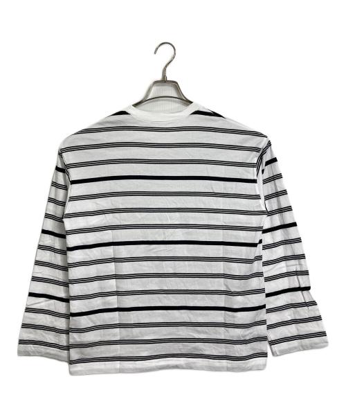 DEUXIEME CLASSE（ドゥーズィエム クラス）Deuxieme Classe (ドゥーズィエム クラス) Thrilling Stripe Tシャツボーダーカットソー　ロングスリーブカットソー　長袖カットソー　日本製 ホワイト×ブラック サイズ:実寸参照の古着・服飾アイテム
