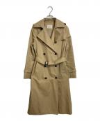 IENAイエナ）の古着「ハイカウントギャバロングトレンチコート　アウター　ライトアウター」｜ベージュ
