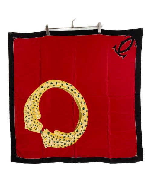 Cartier（カルティエ）Cartier  (カルティエ) スカーフ　シルクスカーフ　イタリア製 レッド サイズ:実寸参照の古着・服飾アイテム
