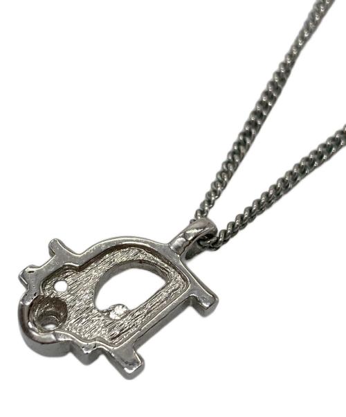Christian Dior（クリスチャン ディオール）Christian Dior (クリスチャン ディオール) ラインストーンネックレス　ロゴストーンネックレス　ロゴモチーフネックレス シルバー サイズ:実寸参照の古着・服飾アイテム
